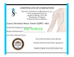 certificazione COMT Muscolino  Neck